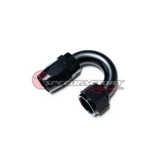 SpeedFactory Racing -12 AN Black Anodized Hose End Fitting - 180 Degree