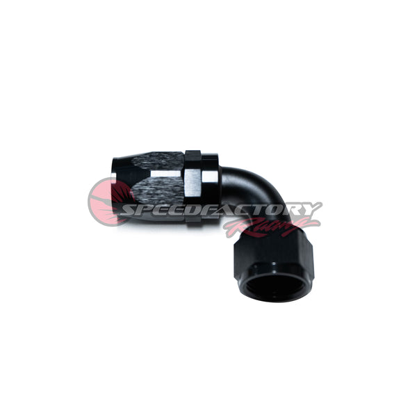 SpeedFactory Racing -12 AN Black Anodized Hose End Fitting - 90 Degree