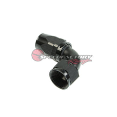 SpeedFactory Racing -10 AN Black Anodized Hose End Fitting - 90 Degree